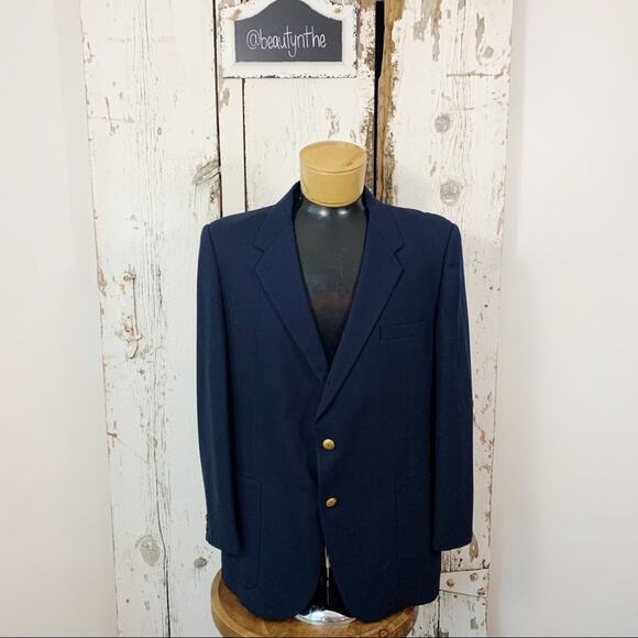 Vintage tailored by the Richman Brothers blue sport coat 48L - Picture 1 of 8